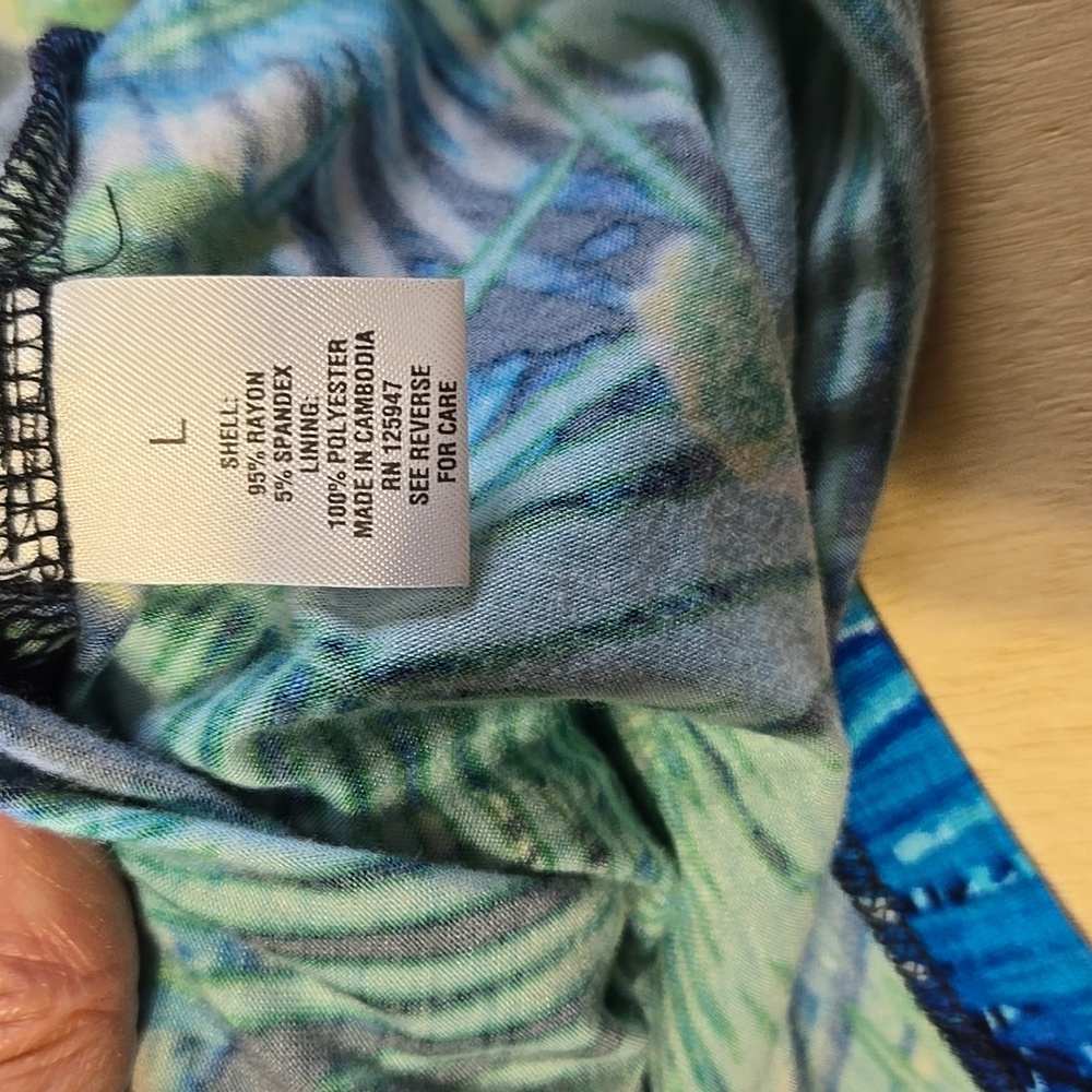 T53 Roz &Ali Tropical Tank Top Handkercheif Hem Lightwright Breezy "Vacay Ready" - Picture 10 of 10